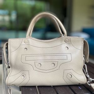 Balenciaga Perforated Blackout City mini Bag
